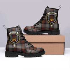 Cameron Of Erracht Weathered Tartan Crest Leather Boots