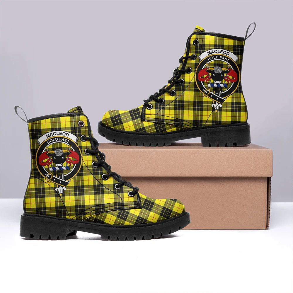 MacLeod Of Lewis Modern Tartan Crest Leather Boots