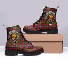 Forrester Tartan Crest Leather Boots