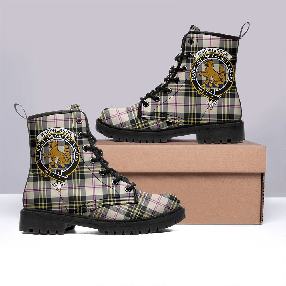 MacPherson Dress Ancient Tartan Crest Leather Boots