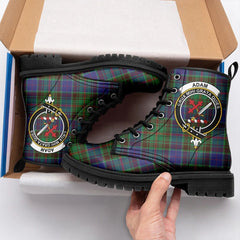 Adam Tartan Crest Leather Boots