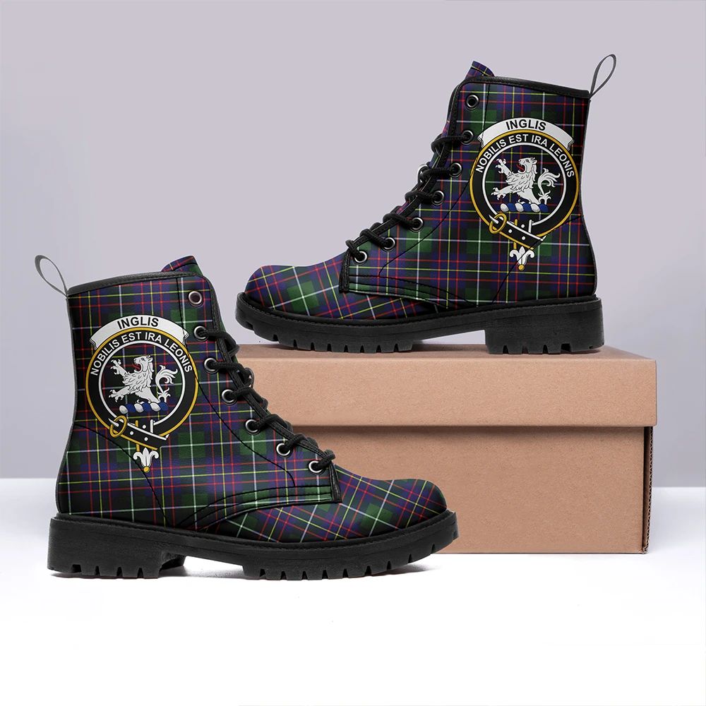 Inglis Modern Tartan Crest Leather Boots