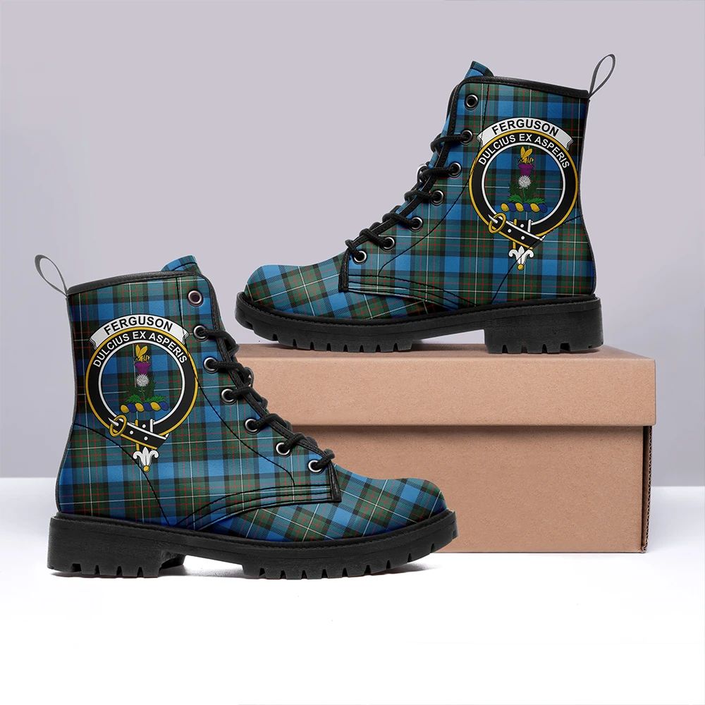 Fergusson Ancient Tartan Crest Leather Boots