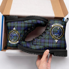 Arbuthnot Modern Tartan Crest Leather Boots