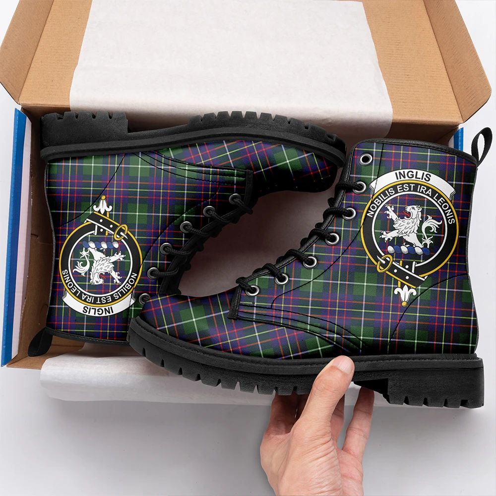 Inglis Modern Tartan Crest Leather Boots