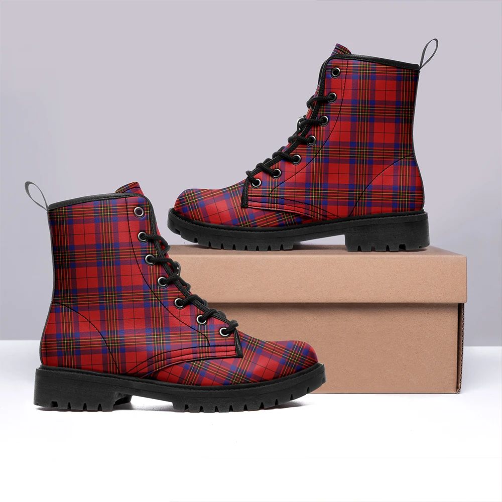 Leslie Modern Tartan Leather Boots