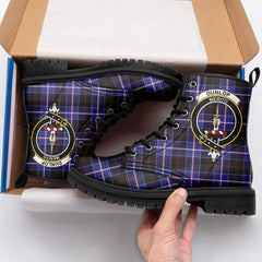 Dunlop Modern Tartan Crest Leather Boots