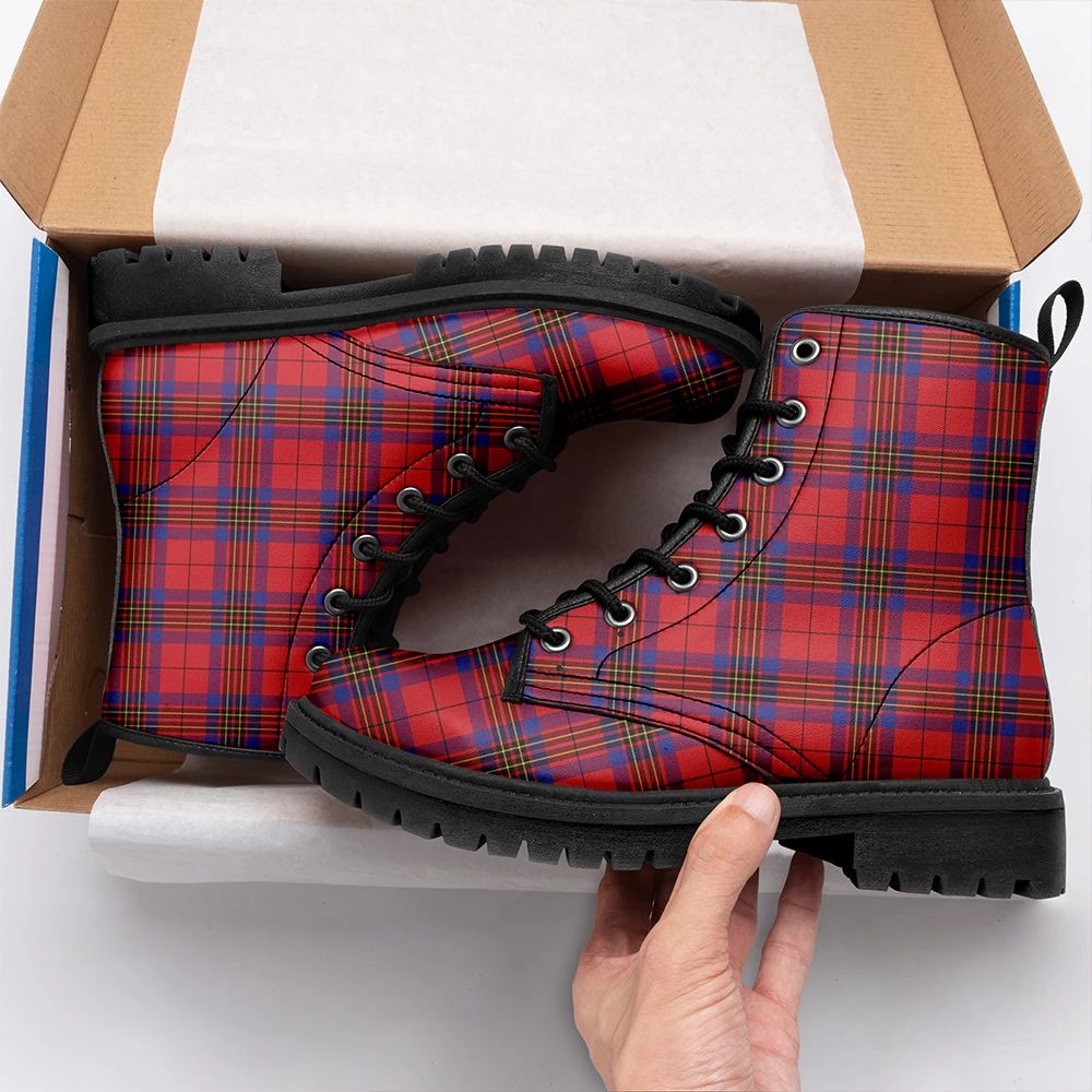 Leslie Modern Tartan Leather Boots