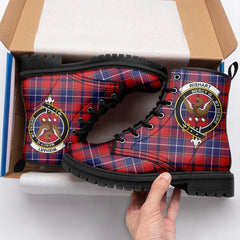 Wishart Dress Tartan Crest Leather Boots