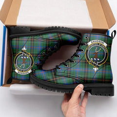 Davidson Ancient Tartan Crest Leather Boots