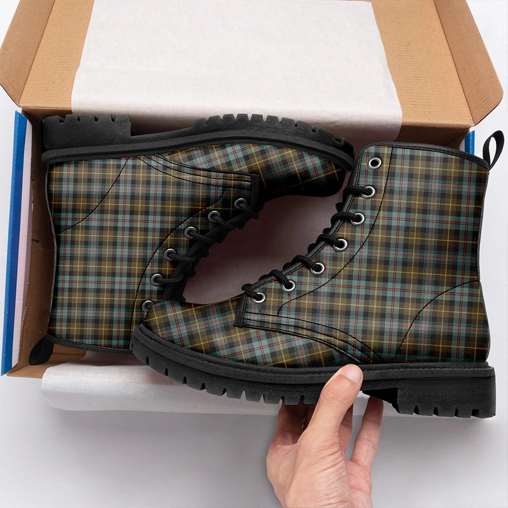 Farquharson Weathered Tartan Leather Boots