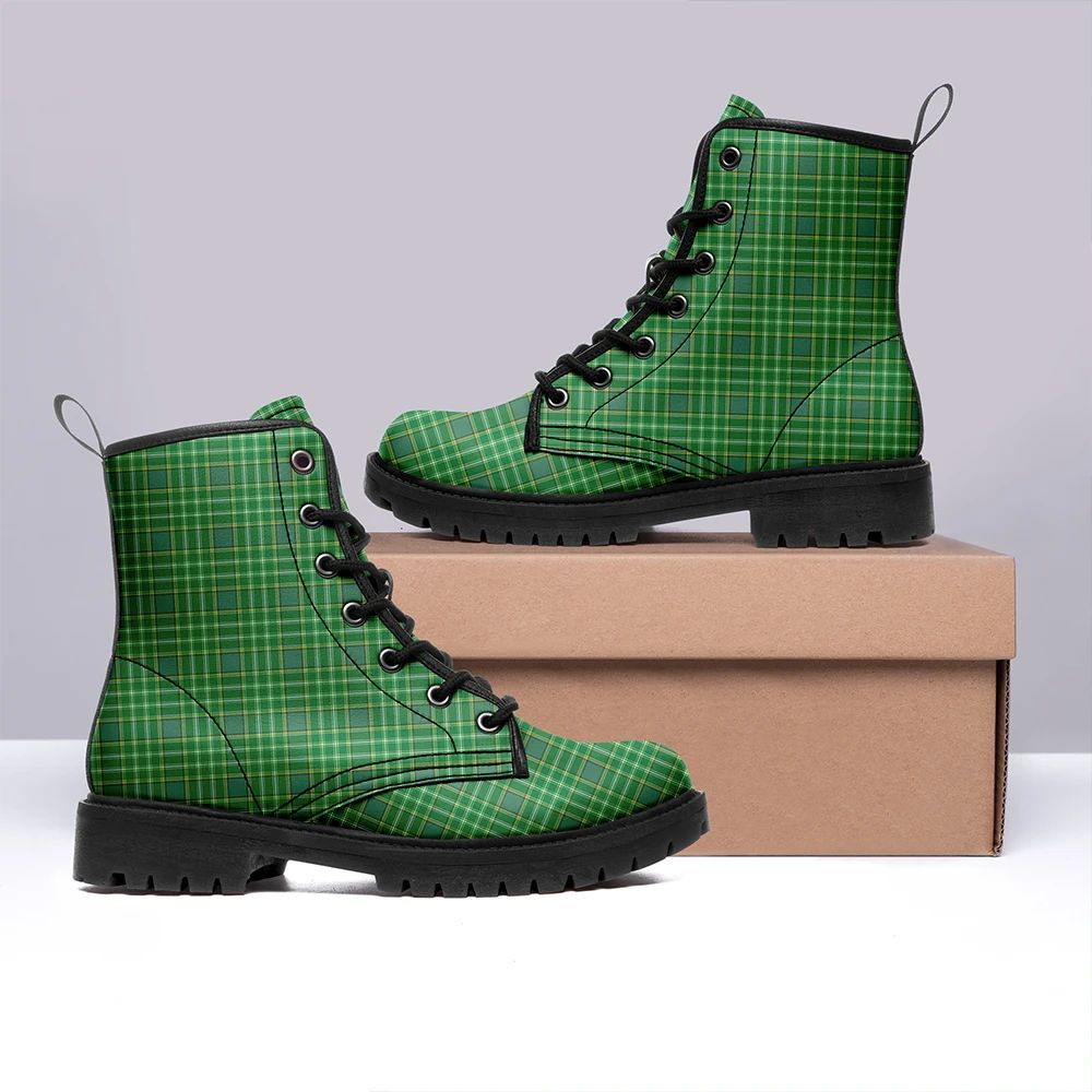 Currie Tartan Leather Boots