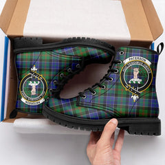 Paterson Tartan Crest Leather Boots