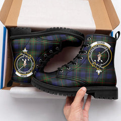 Gunn Modern Tartan Crest Leather Boots