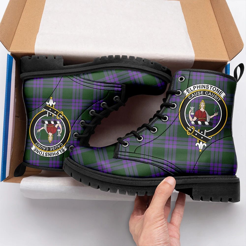 Elphinstone Tartan Crest Leather Boots