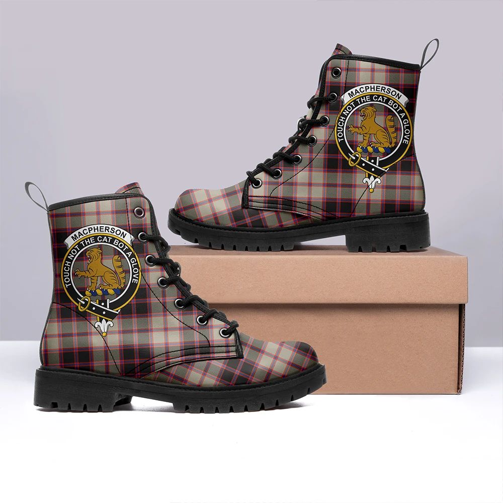 MacPherson Hunting Ancient Tartan Crest Leather Boots