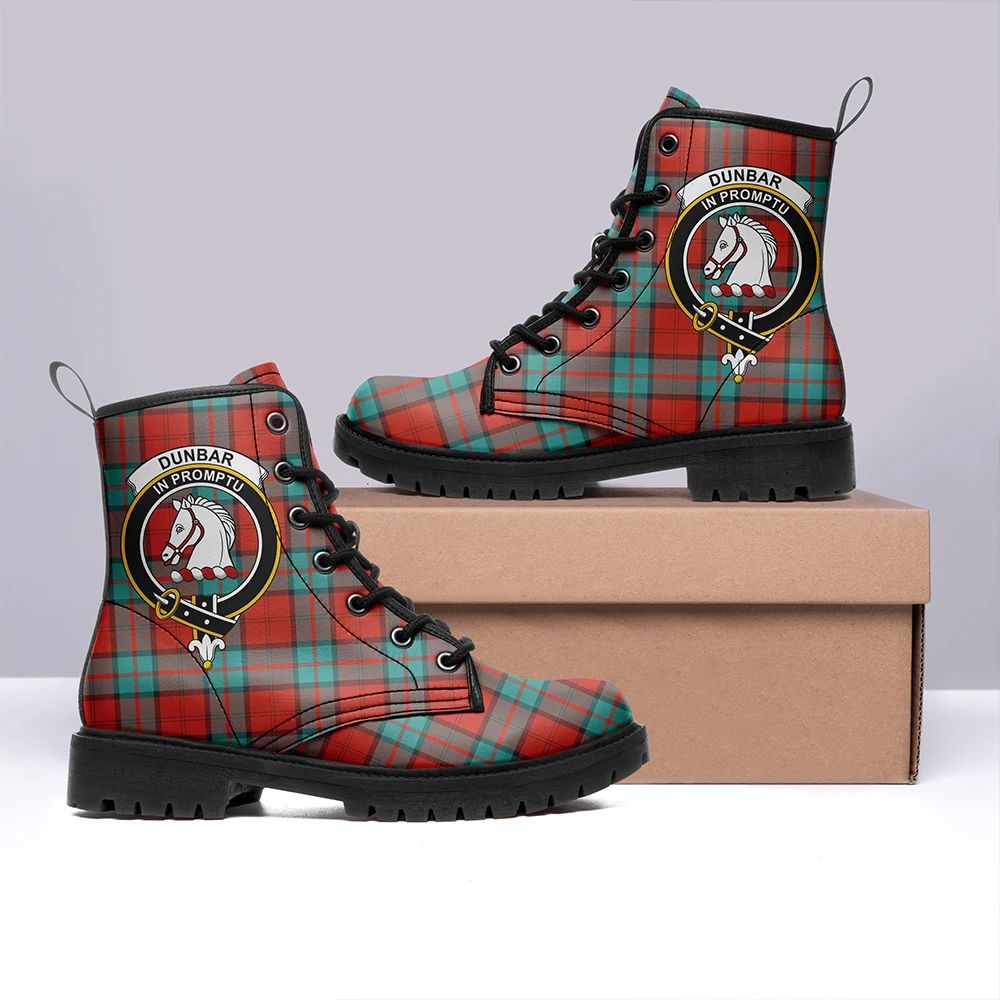 Dunbar Ancient Tartan Crest Leather Boots