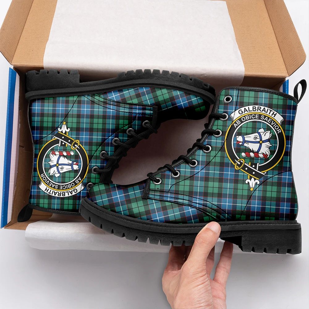 Galbraith Ancient Tartan Crest Leather Boots