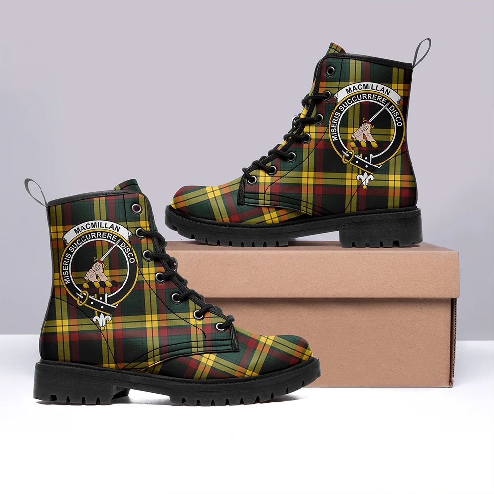 MacMillan Old Modern Tartan Crest Leather Boots