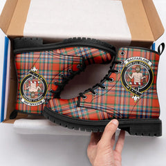 MacFarlane Ancient Tartan Crest Leather Boots