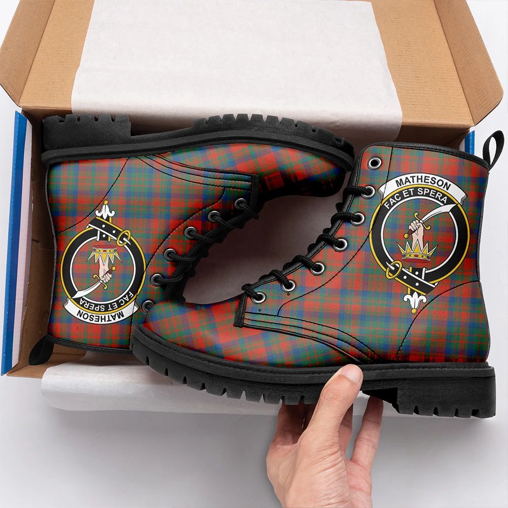 Matheson Ancient Tartan Crest Leather Boots