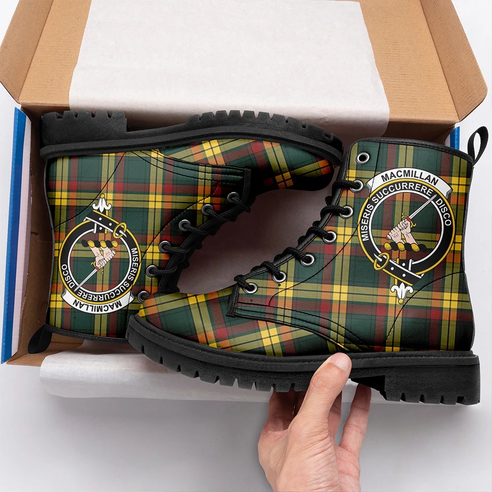 MacMillan Old Modern Tartan Crest Leather Boots