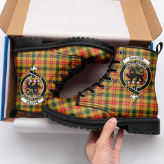 Baxter Tartan Crest Leather Boots