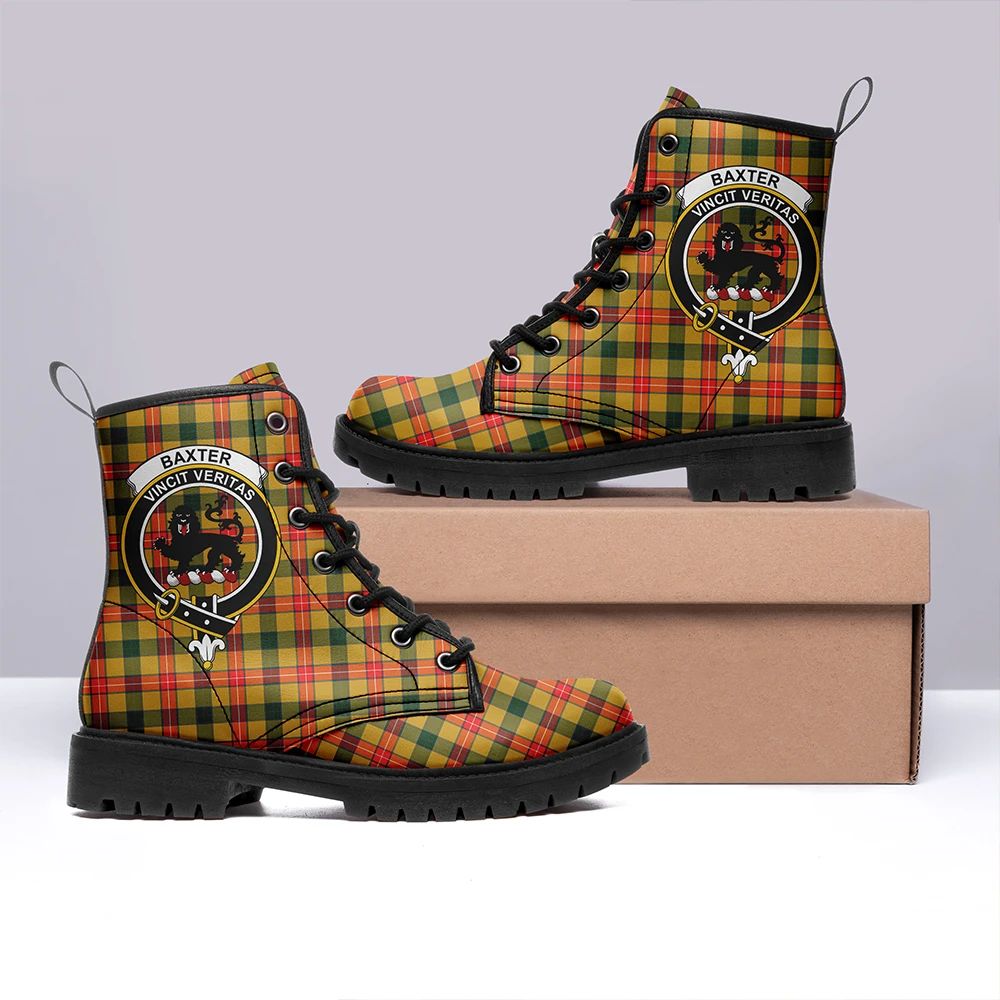 Baxter Tartan Crest Leather Boots