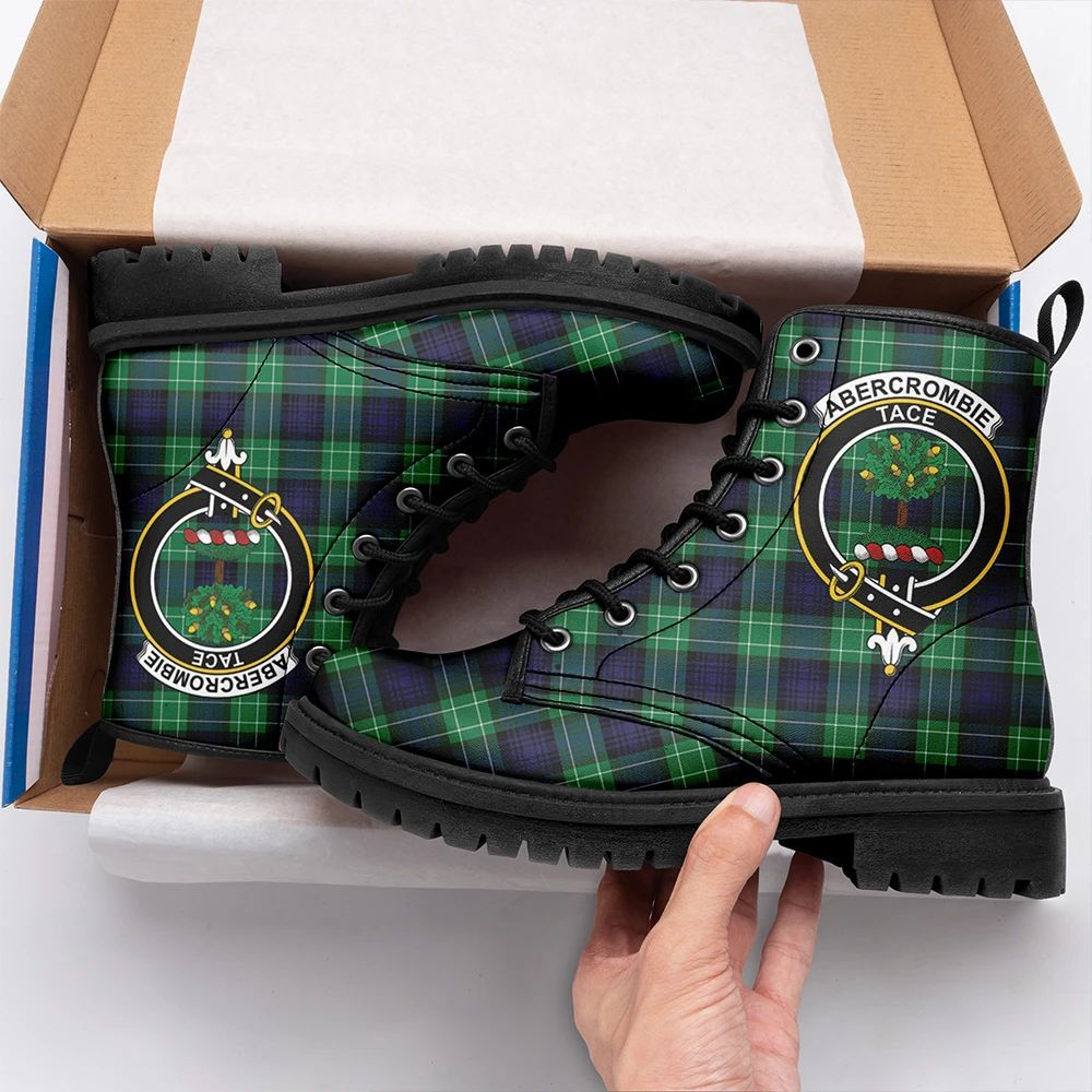 Abercrombie Tartan Crest Leather Boots