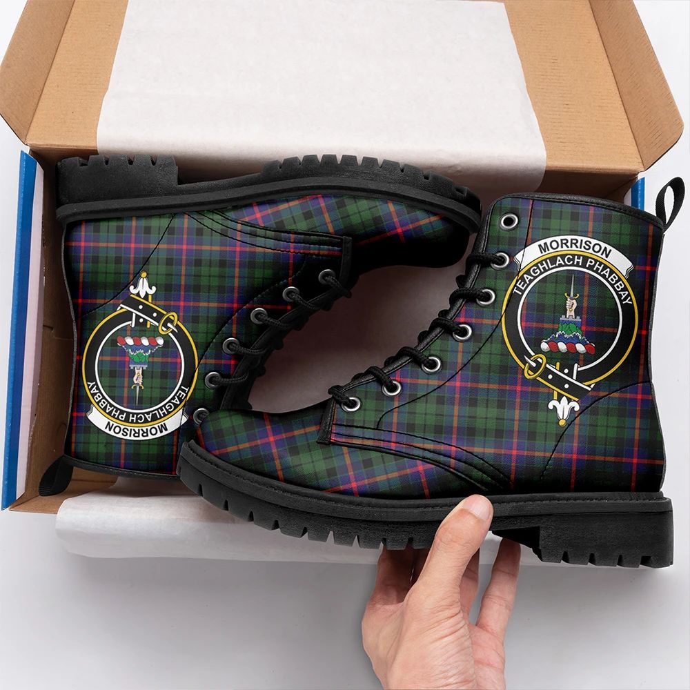 Morrison Modern Tartan Crest Leather Boots