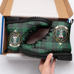 MacLean Hunting Ancient Tartan Crest Leather Boots