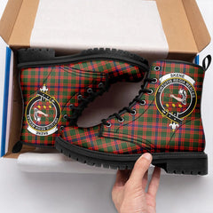 Skene Modern Tartan Crest Leather Boots