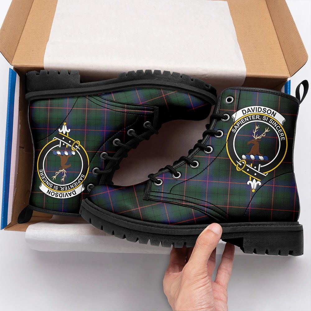 Davidson Modern Tartan Crest Leather Boots