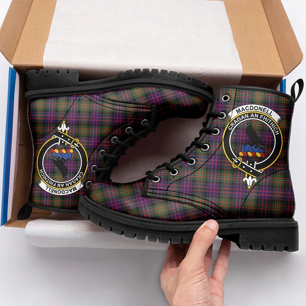 MacDonnell Of Glengarry Modern Tartan Crest Leather Boots