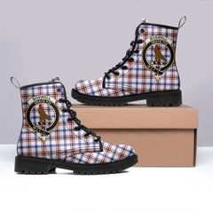 Boswell Modern Tartan Crest Leather Boots