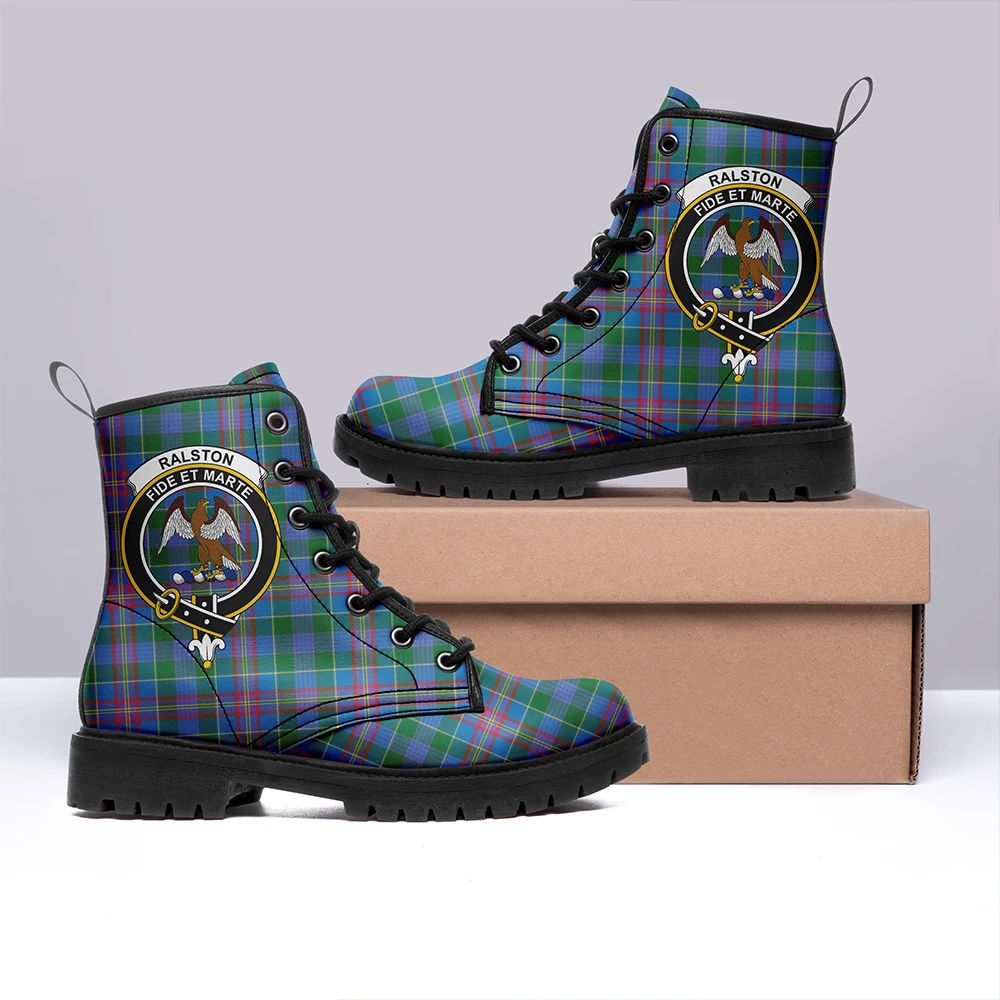 Ralston Tartan Crest Leather Boots