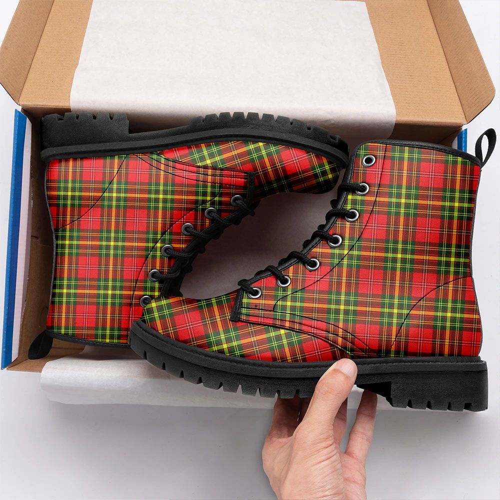 Leask Tartan Leather Boots