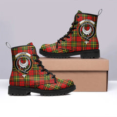 Leask Tartan Crest Leather Boots