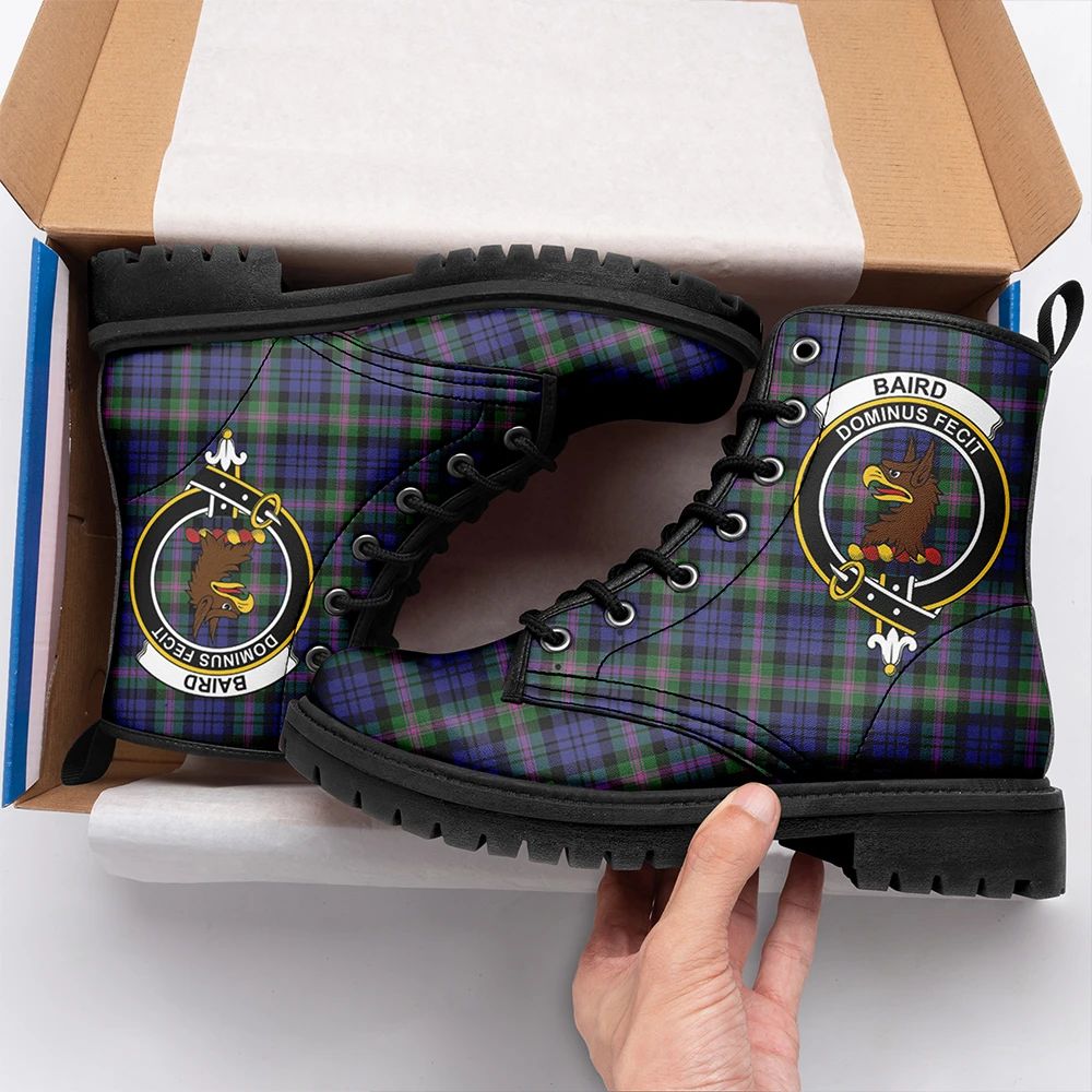 Baird Modern Tartan Crest Leather Boots