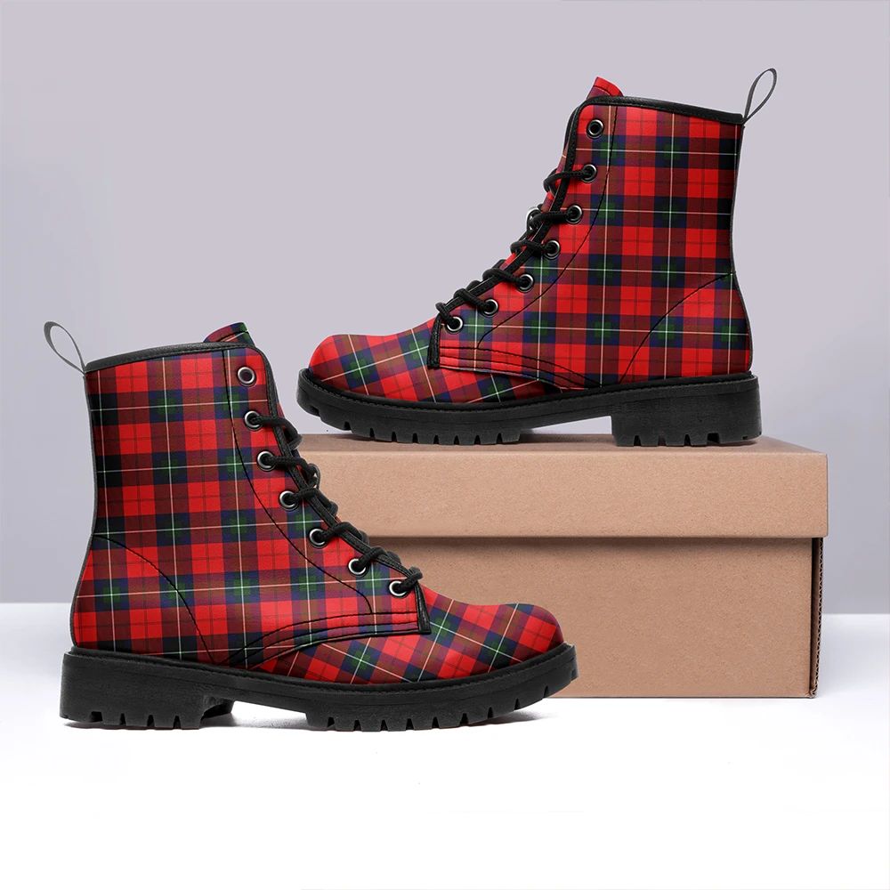 Ruthven Modern Tartan Leather Boots