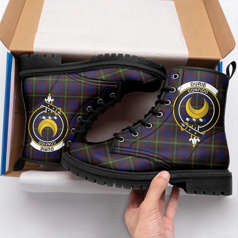 Durie Tartan Crest Leather Boots