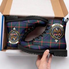 Agnew Modern Tartan Crest Leather Boots