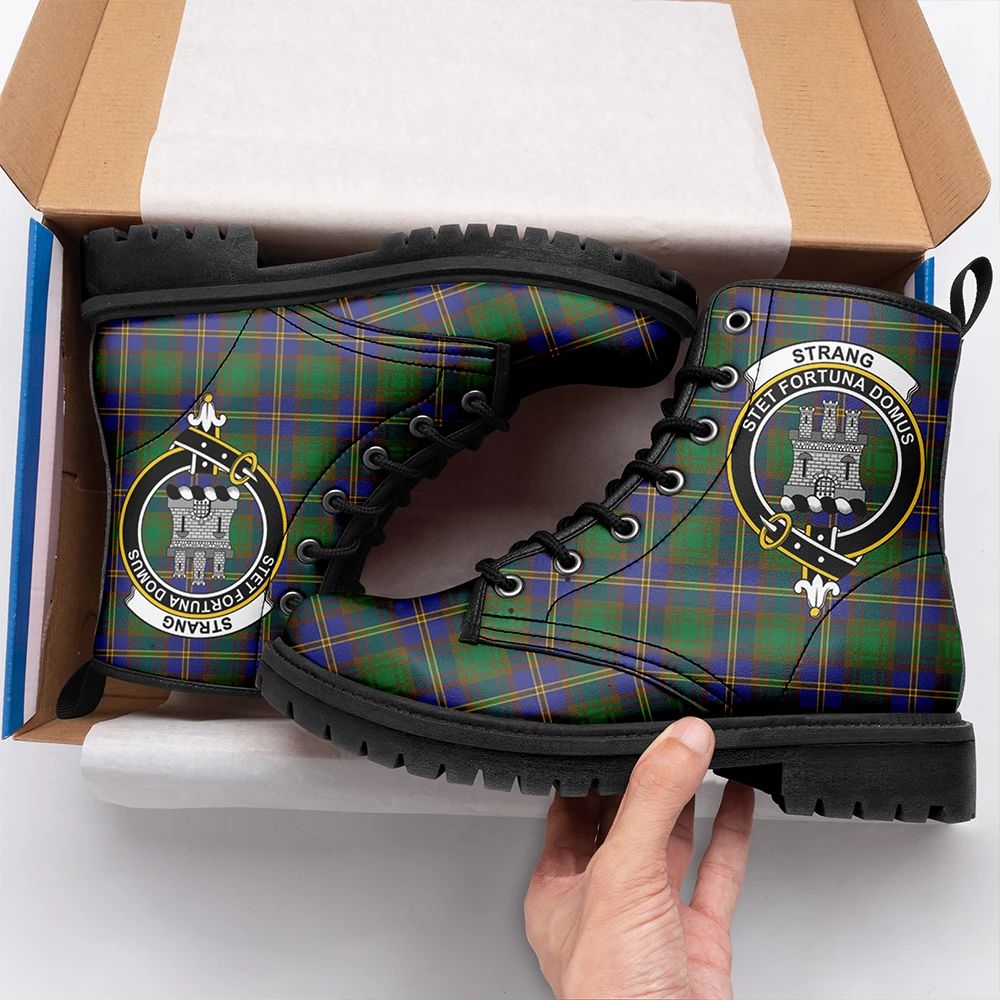 Strange Of Balkaskie Tartan Crest Leather Boots