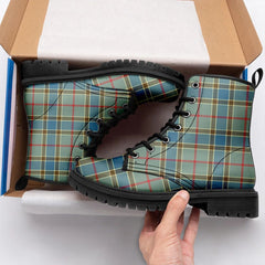 Balfour Blue Tartan Leather Boots