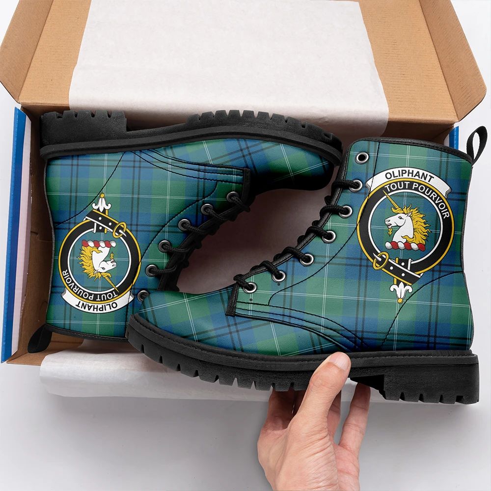 Oliphant Ancient Tartan Crest Leather Boots