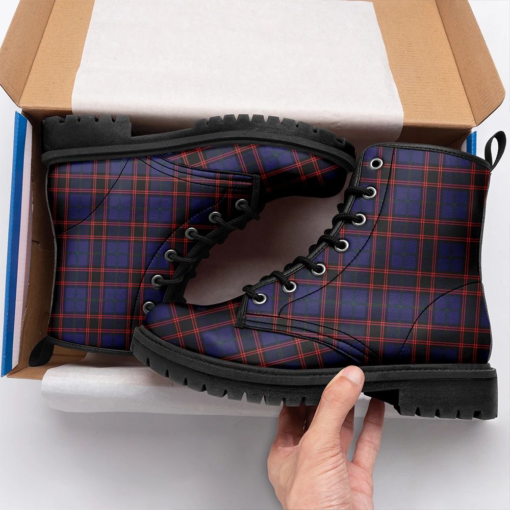 Home Modern Tartan Leather Boots