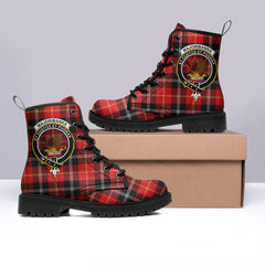 Marjoribanks Tartan Crest Leather Boots