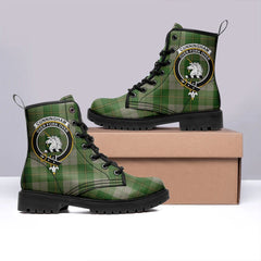 Cunningham Dress Green Dancers Tartan Crest Leather Boots