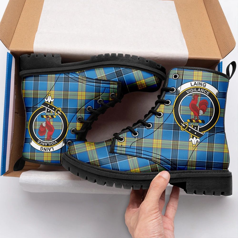 Laing Tartan Crest Leather Boots