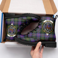 Blair Modern Tartan Crest Leather Boots